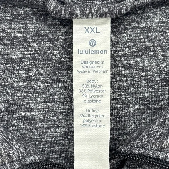 Lululemon Jacket Mens 2XL Gray Full Zip Surge Hooded Sweatshirt Athletic Running - Picture 5 of 14